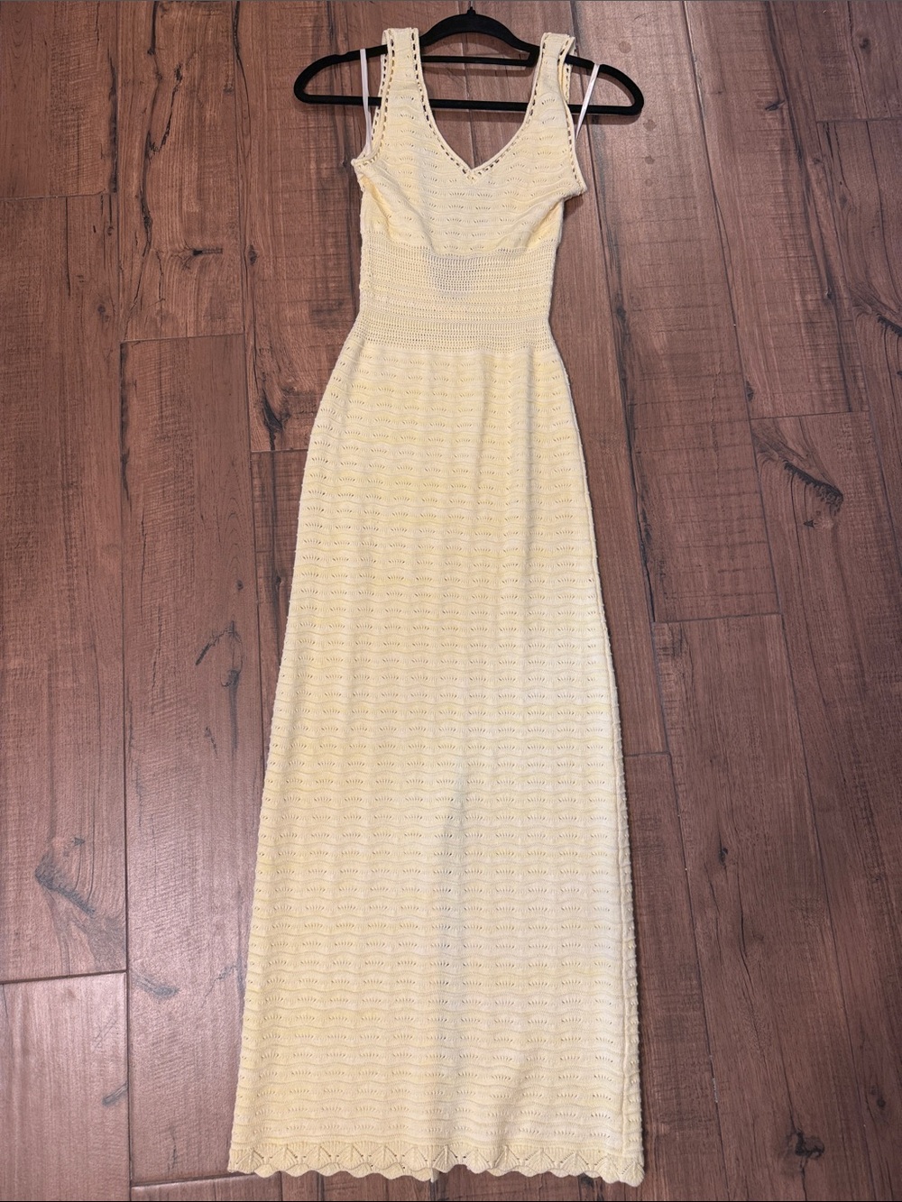 New Torn by Ronny Kobo Pale Yellow Sweater Maxi Dress 💛 Sexy XS